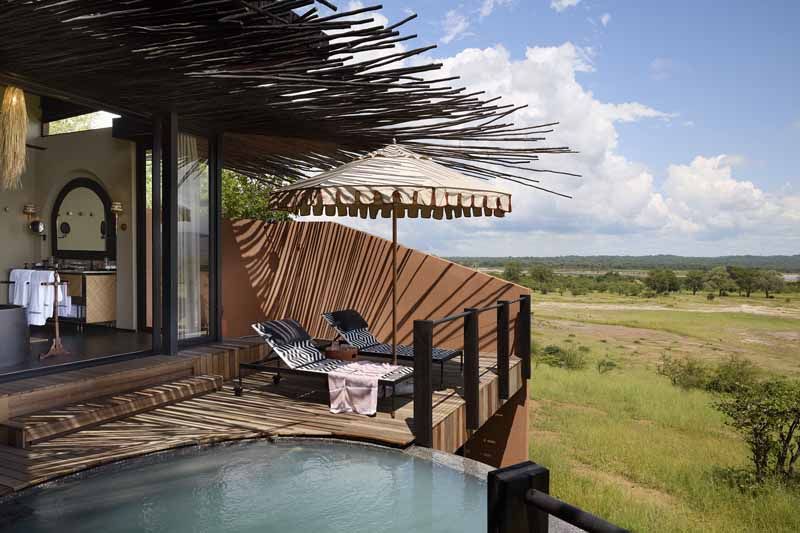 Private plunge pool at a Chichele family suite
