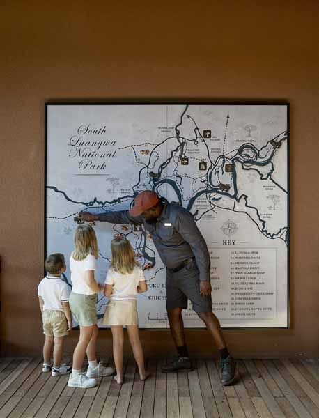 Children discovering the valley map at Chichele
