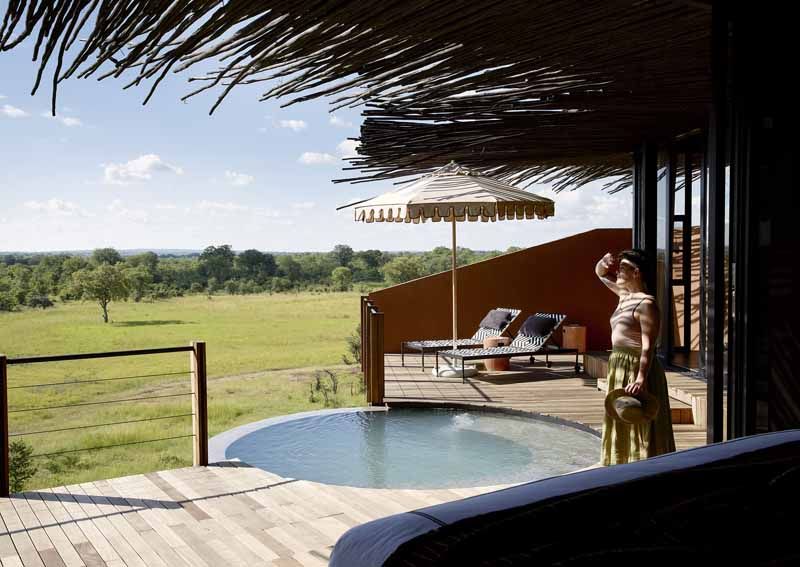 Plunge pool and deck at a Chichele hilltop suite