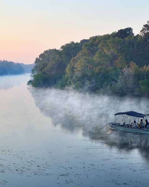 Morning mist rising off the Lunga River